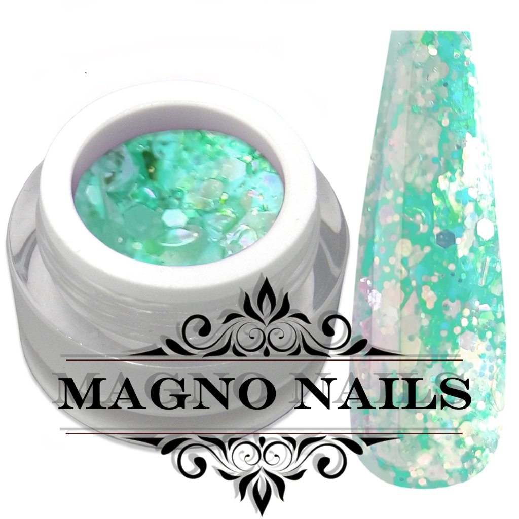 Hell Mint Farbgel Pailetten Gel Glitzer Grob Mix Chunky